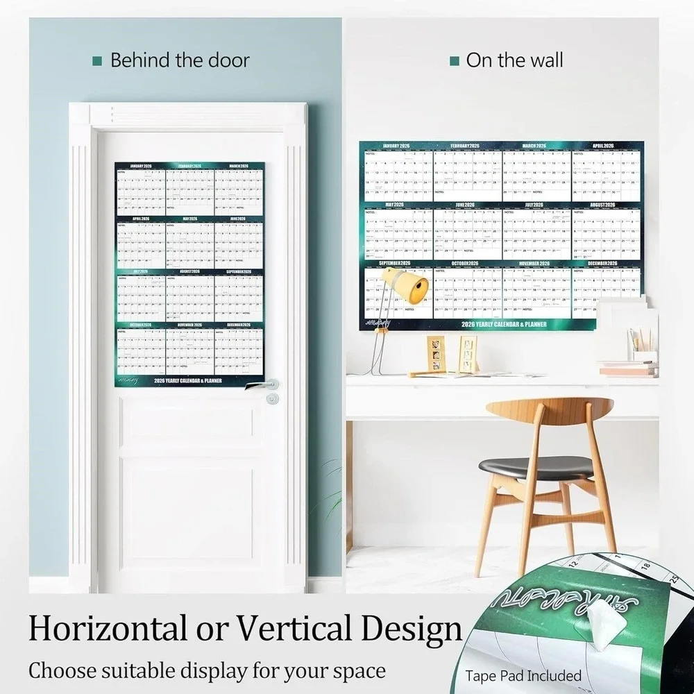 Apricity‎ 2026 12 Month Wall Calendar Reversible Horizontal/Vertical 24